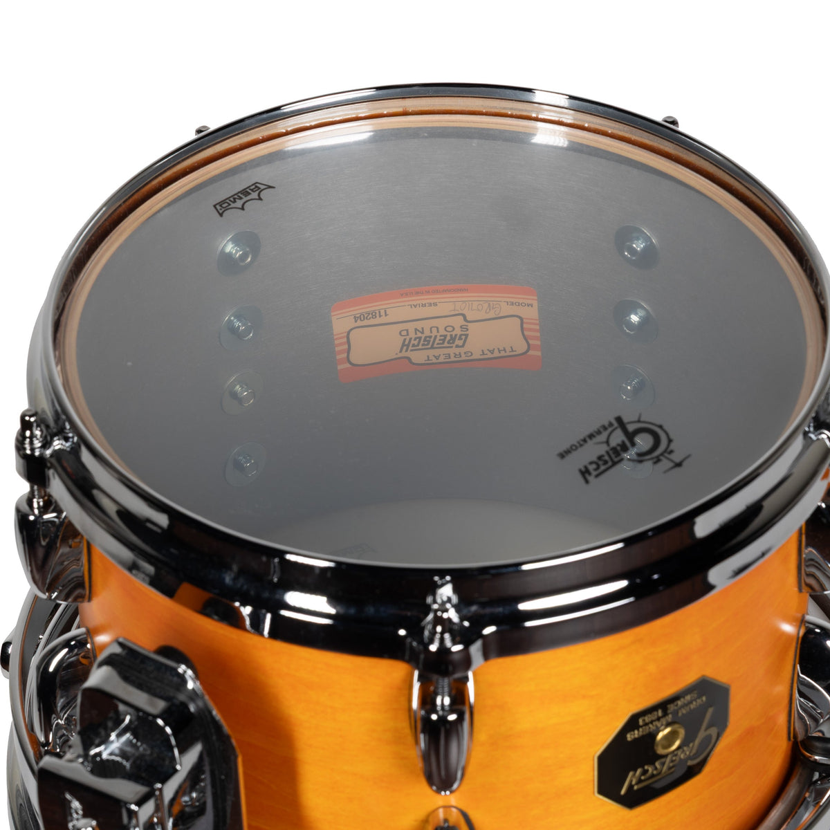 Gretsch USA Custom 4-Piece Shell Kit - Satin Sun Amber - View 6 | MusicMarket
