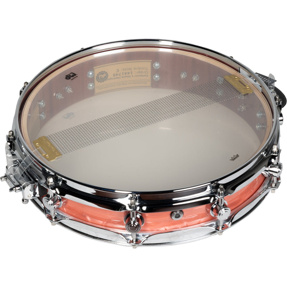 Drum Workshop Collectors Series 3.14x14 Pi Snare Drum - Pink Coral - View 4 | MusicMarket