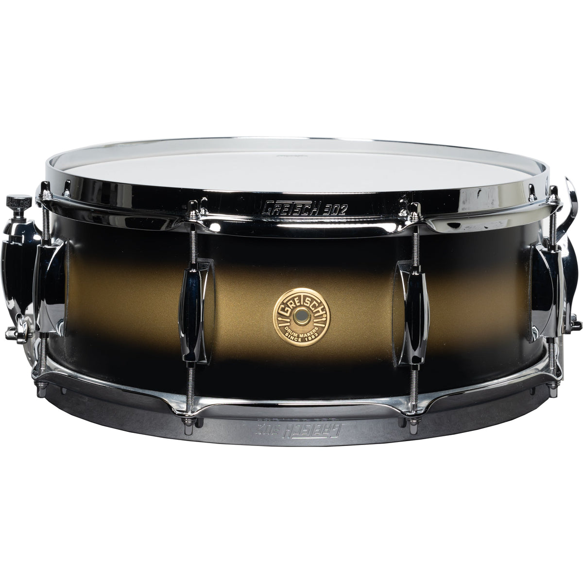 Gretsch Broadkaster 5.5x14 Snare Drum - Satin Gold to Black Duco - MusicMarket