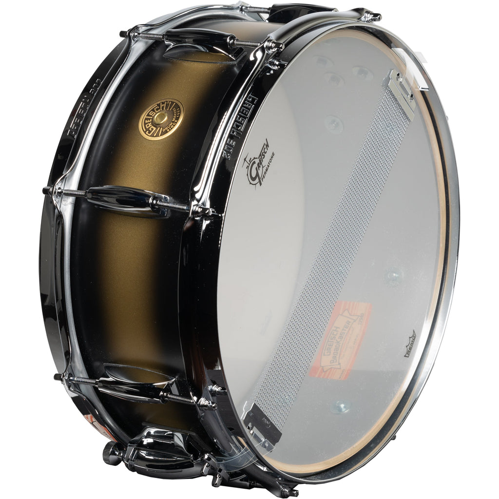 Gretsch Broadkaster 5.5x14 Snare Drum - Satin Gold to Black Duco - View 3 | MusicMarket