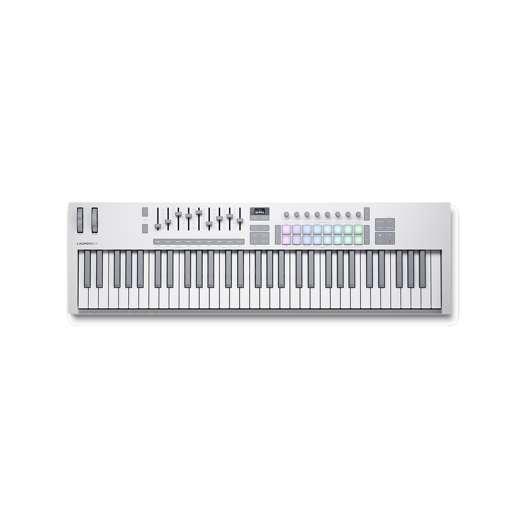 Novation Launchkey 61 MK4 61-Key MIDI Keyboard Controller - White - MusicMarket