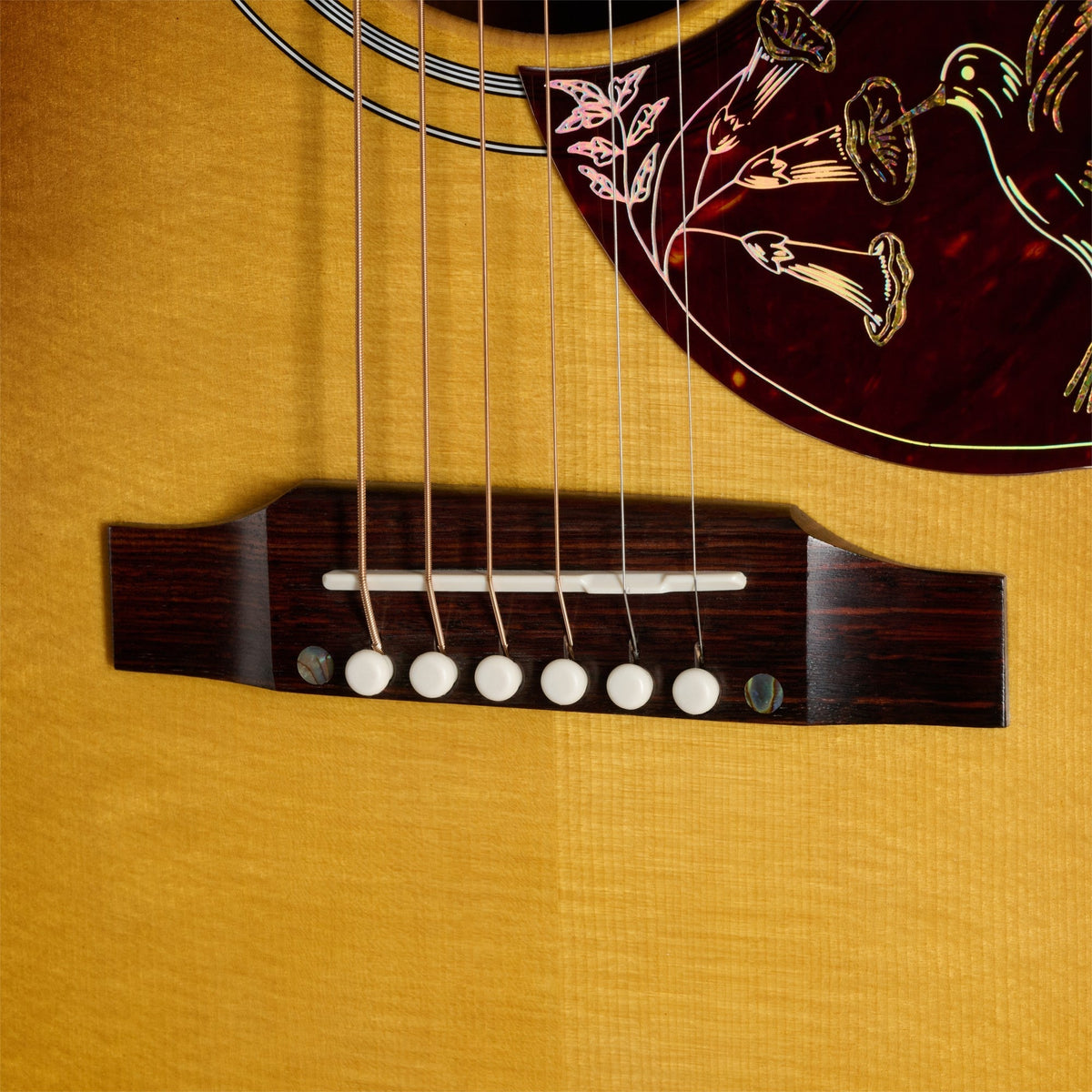 Gibson Custom Shop Hummingbird Elegant Koa Acoustic Electric Guitar - Honey Burst - View 9 | MusicMarket