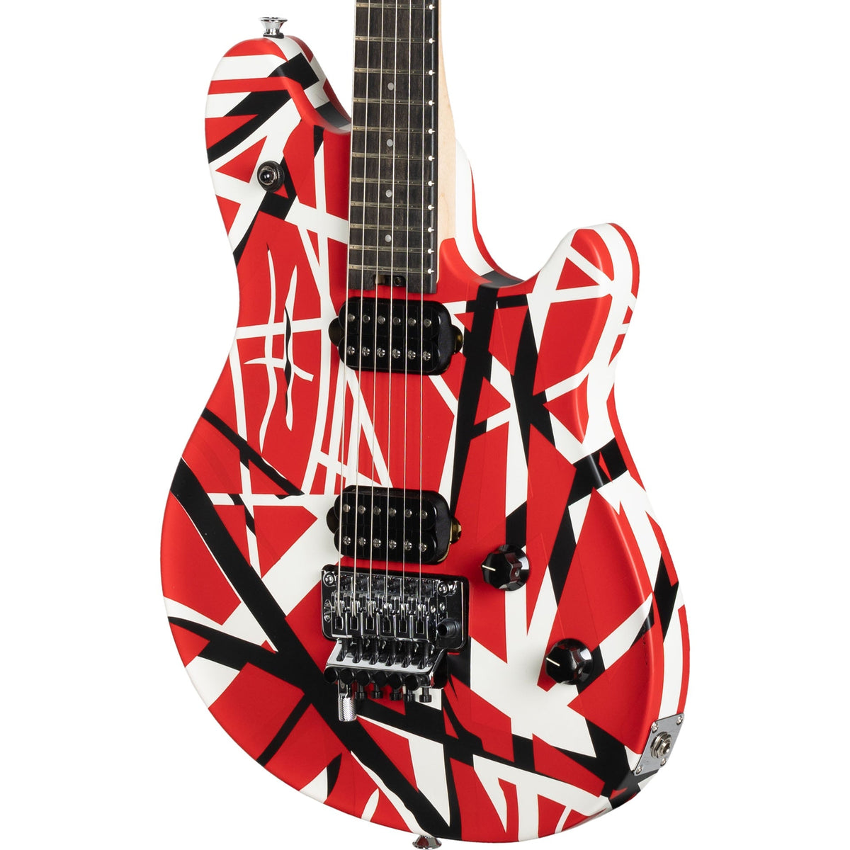 EVH Wolfgang Special Striped Series Electric Guitar - Red, Black, and White - View 8 | MusicMarket