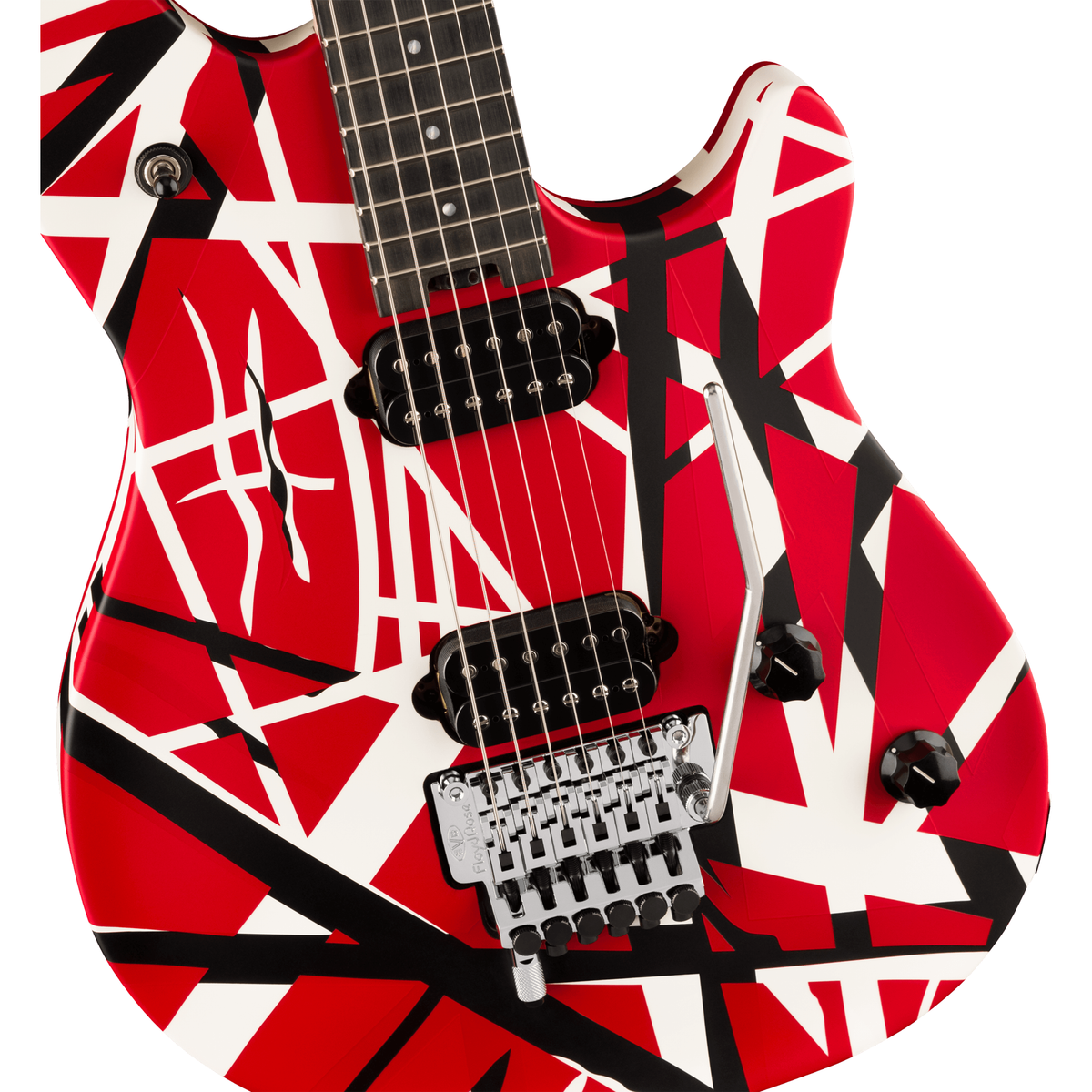 EVH Wolfgang Special Striped Series Electric Guitar - Red, Black, and White - View 6 | MusicMarket