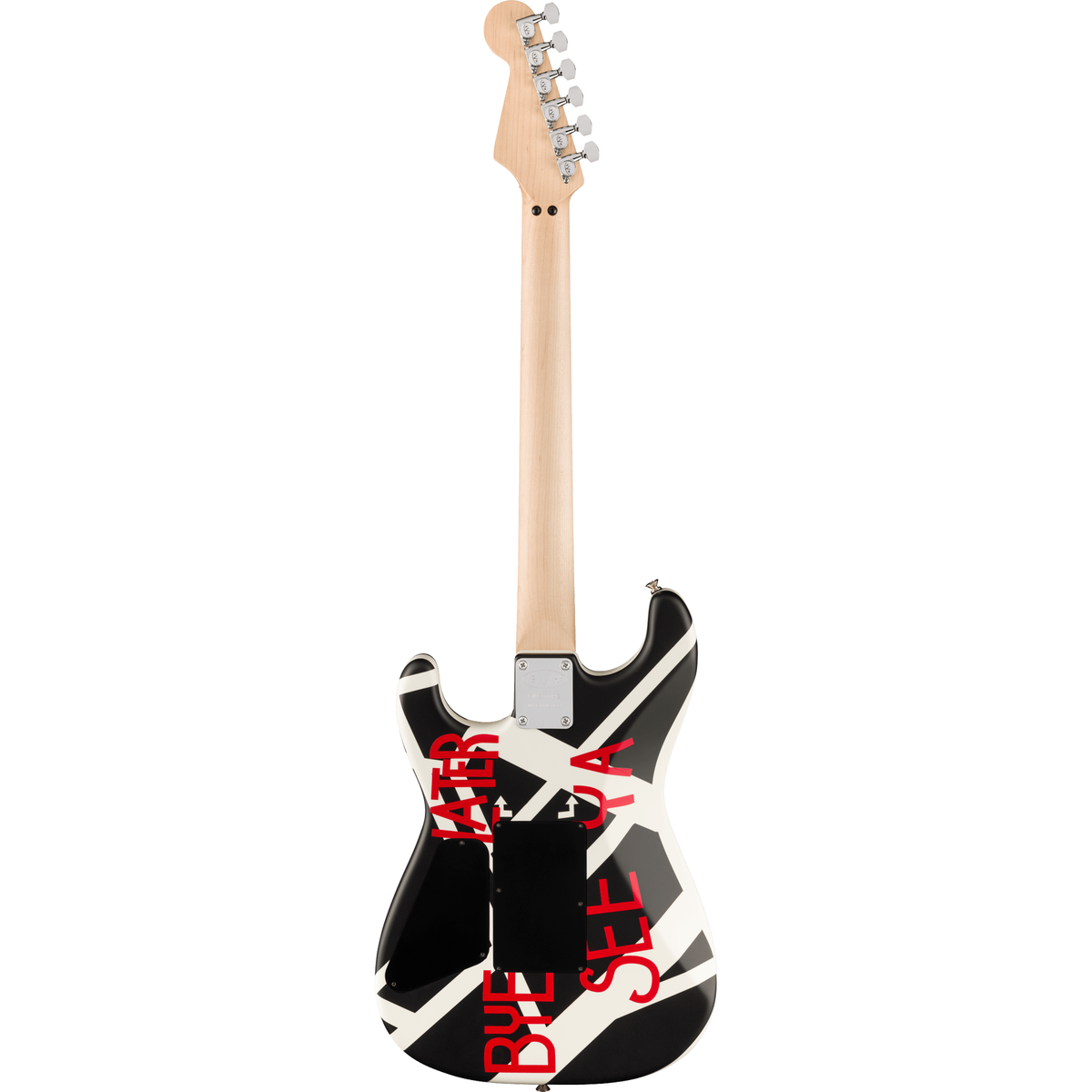 EVH Striped Series Circles Electric Guitar - Maple Fingerboard, White and Black - View 3 | MusicMarket