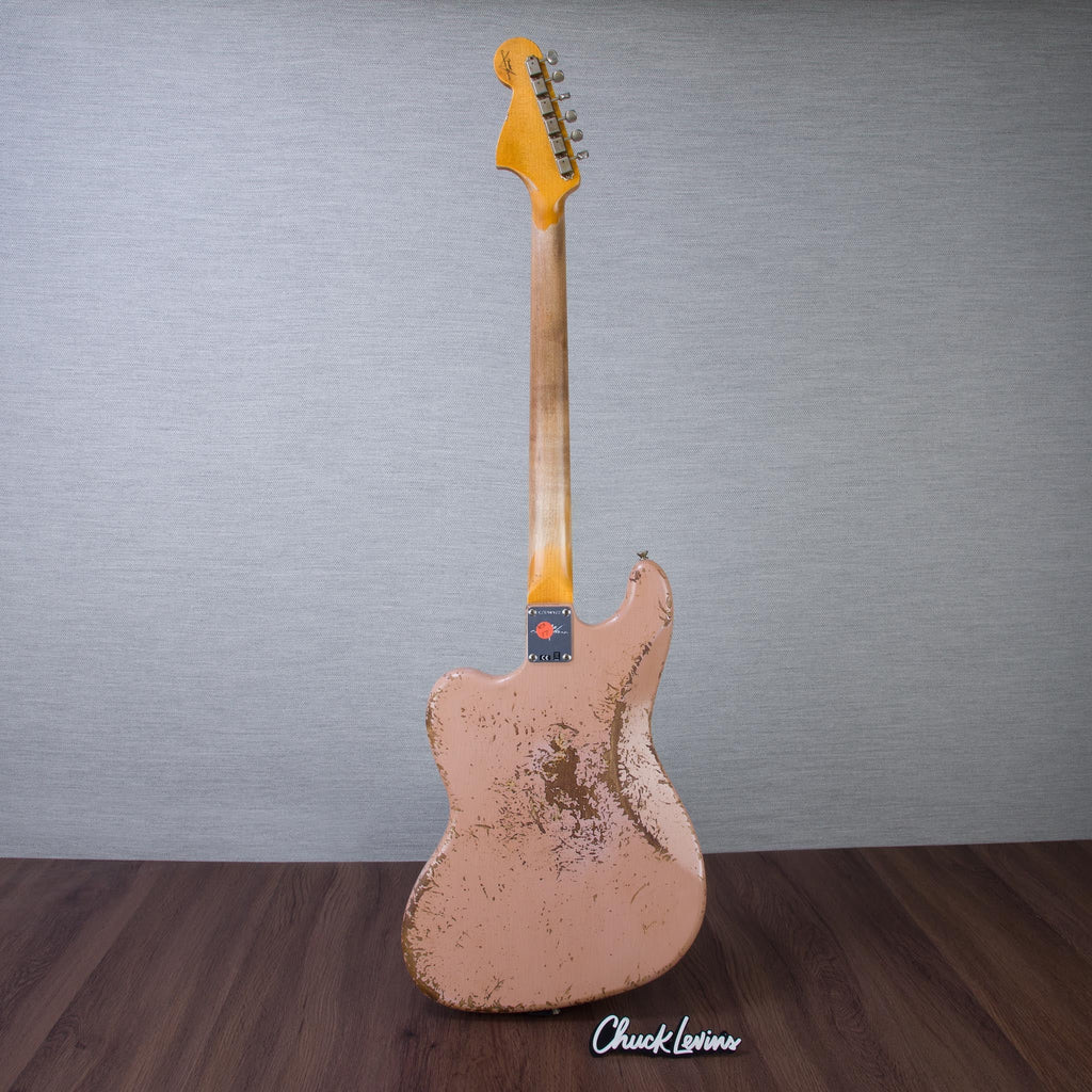 Fender Custom Shop Time Machine Series 1962 Bass VI Super Heavy Relic Electric Bass Guitar - Aged Dirty Shell Pink