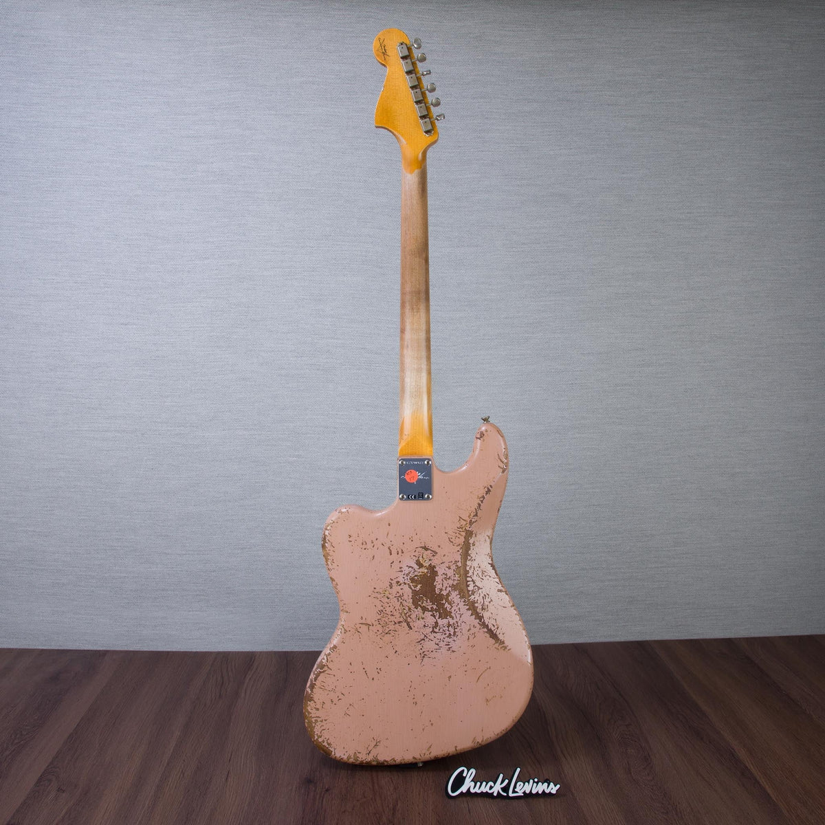 Fender Custom Shop Time Machine Series 1962 Bass VI Super Heavy Relic Electric Bass Guitar - Aged Dirty Shell Pink