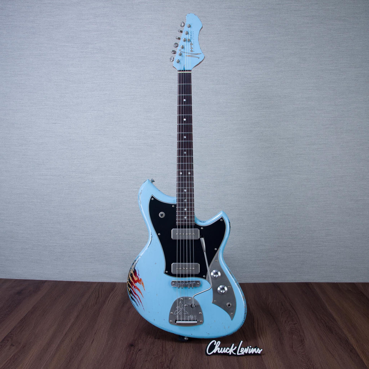 Novo Guitars Dealer Limited Edition Serus J Electric Guitar - FOF Daphne Blue over '64 3TB - #26685 - View 2 |