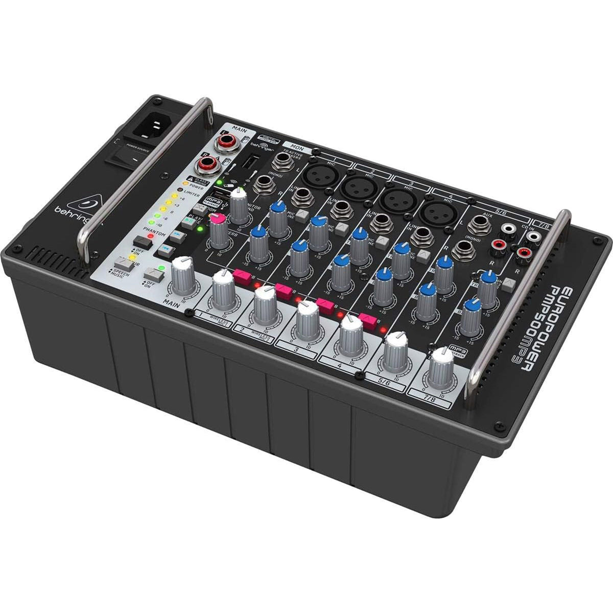 Behringer PMP500MP3 8-channel 500W Powered Mixer - View 3 | MusicMarket