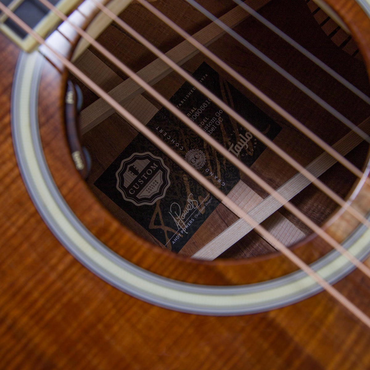 Taylor Custom Shop Gold Label Grand Concert Hawaiian Koa Acoustic Guitar - CHUCKSCLUSIVE - #1206056100 - View 11 |