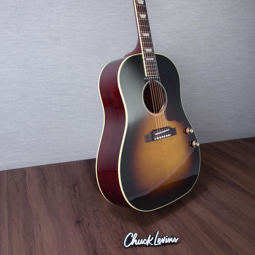 Gibson J160-E Original Mahogany/Spruce Acoustic Electric Guitar - Vintage Sunburst - #23395018 - View 9 | MusicMarket