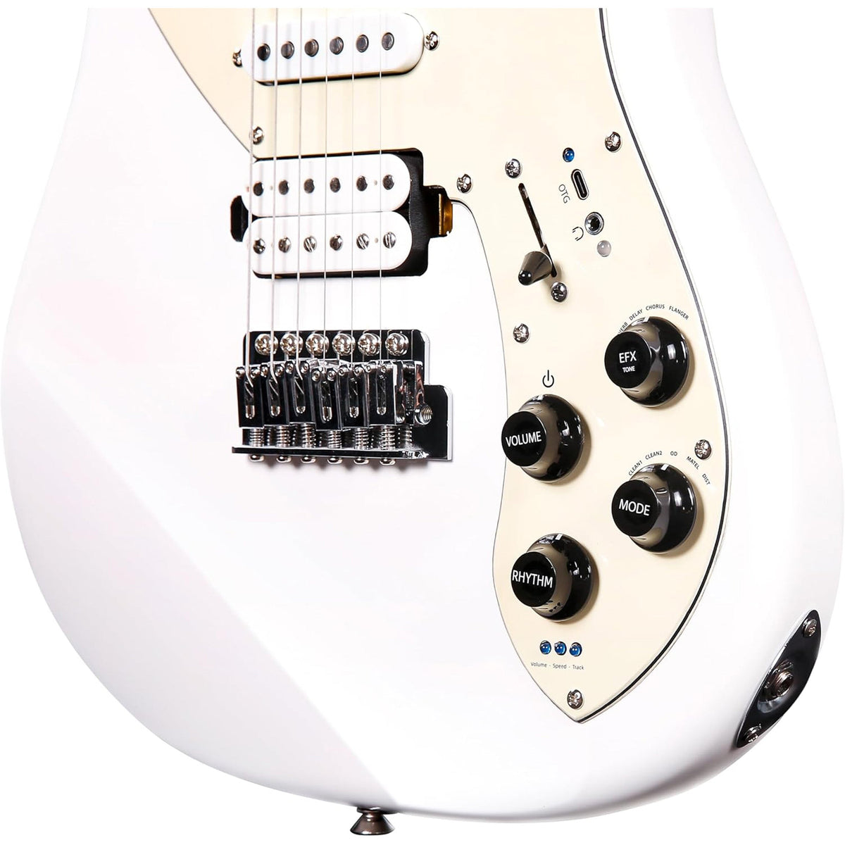 Tyma Guitars E7 Smart Guitar All-In-One Guitar - Snow Feather White - View 7 | MusicMarket