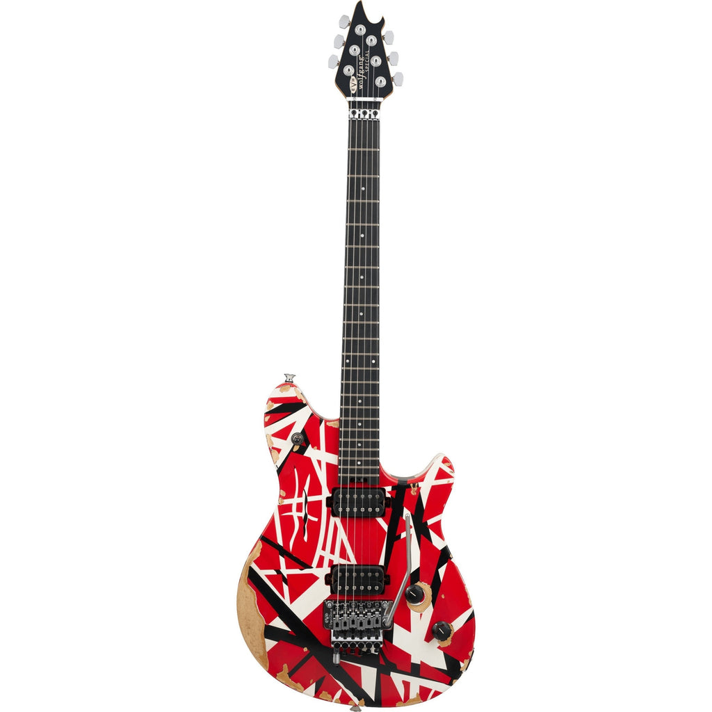 EVH Limited Edition Special Striped Series Wolfgang Electric Guitar - Red, Black, and White Aged - MusicMarket