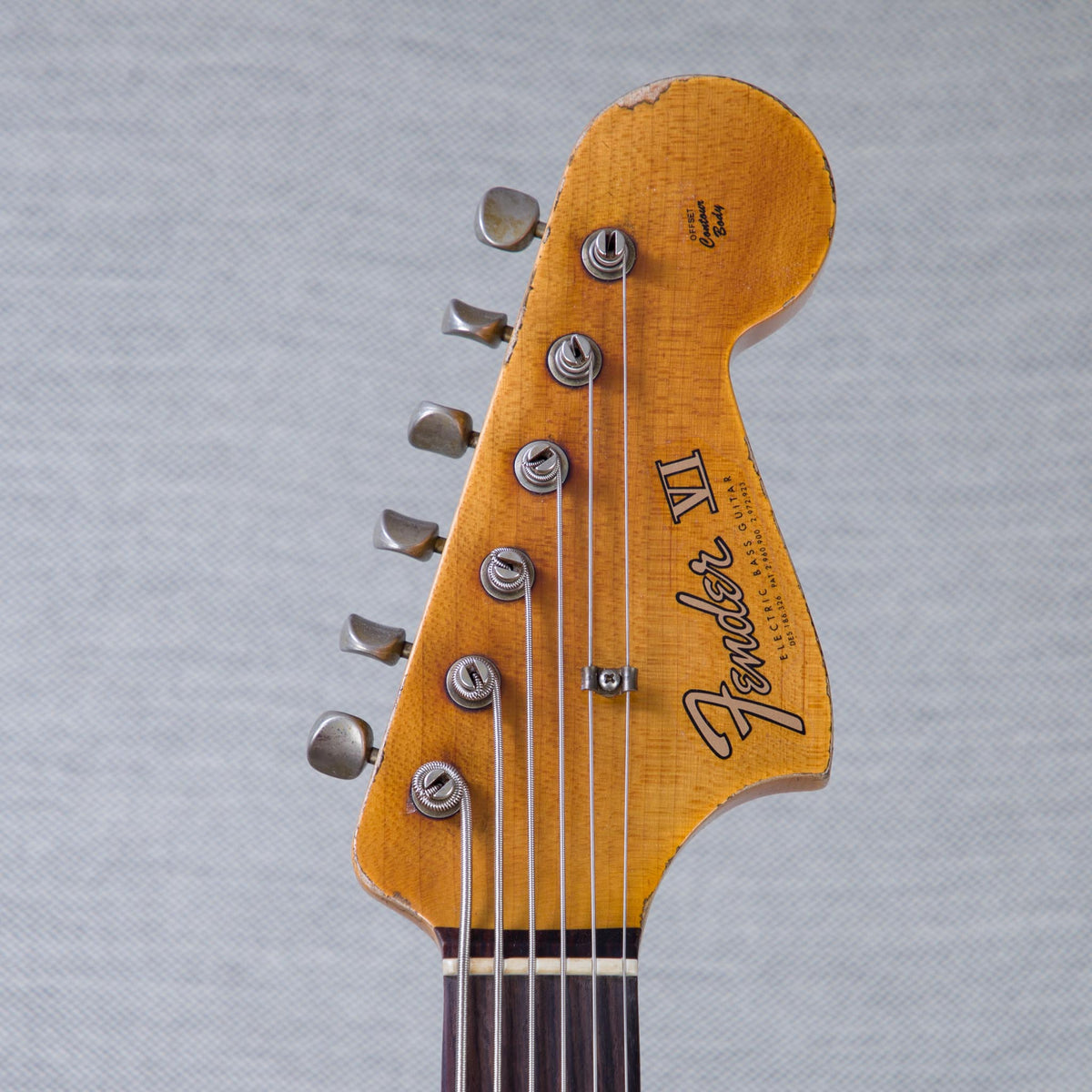 Fender Custom Shop Time Machine Series 1962 Bass VI Super Heavy Relic Electric Bass Guitar - Aged Dirty Shell Pink