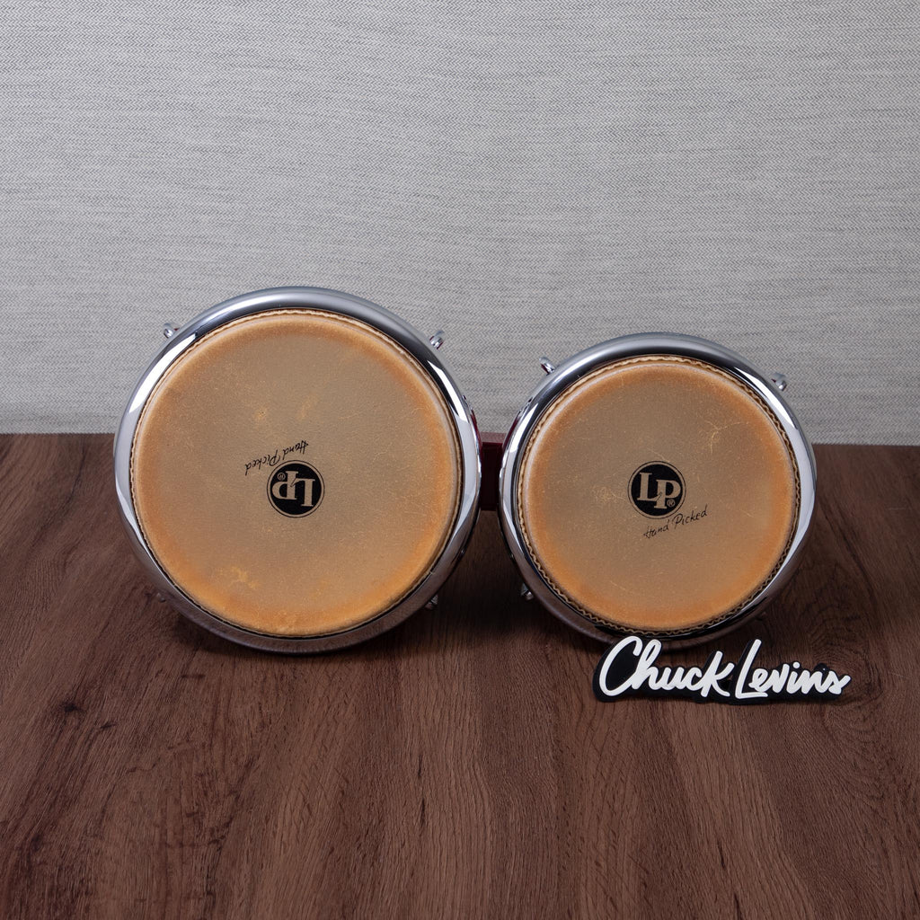 LP Generation II Bongos - Wine Red with Chrome Hardware - View 6 | MusicMarket