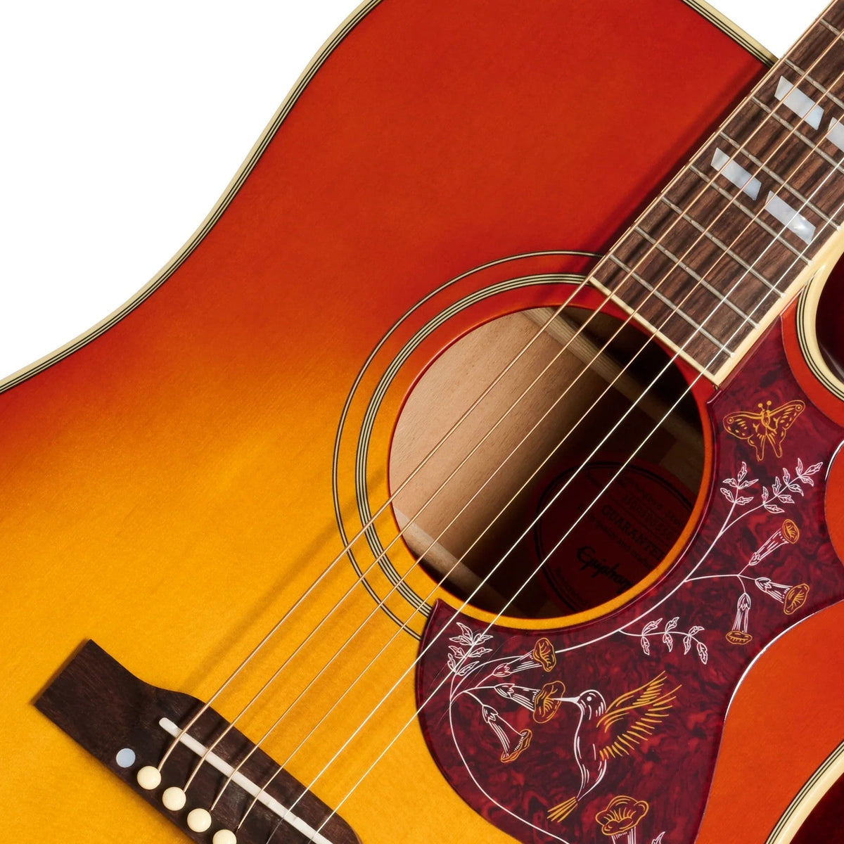 Epiphone Hummingbird Standard EC Acoustic-Electric Guitar - Cherry Sunburst - View 7 | MusicMarket