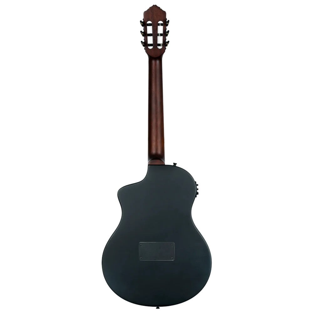 Ortega Tour Player Series Thinline Crossover Nylon String Acoustic Electric Guitar - Black - View 3 | MusicMarket