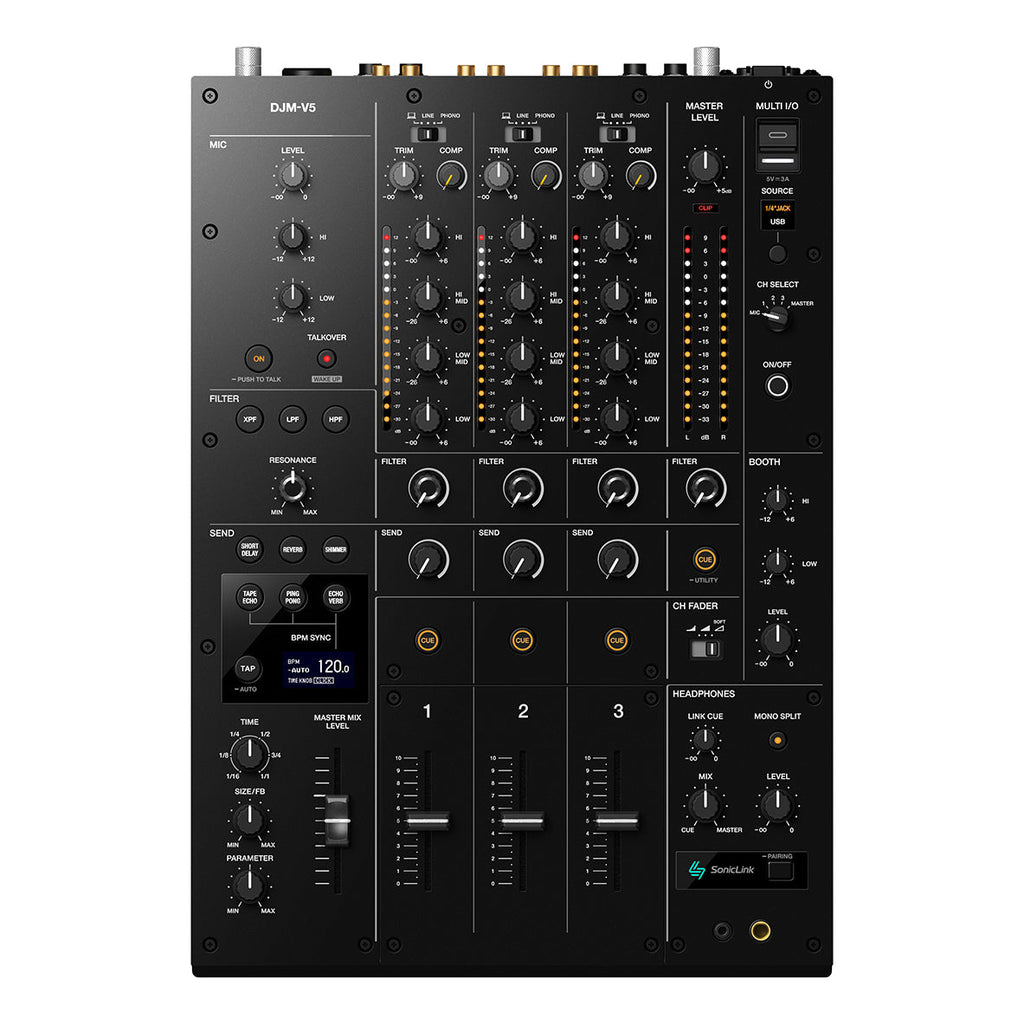 AlphaTheta DJM-V5 Compact 3-Channel DJ Mixer - MusicMarket