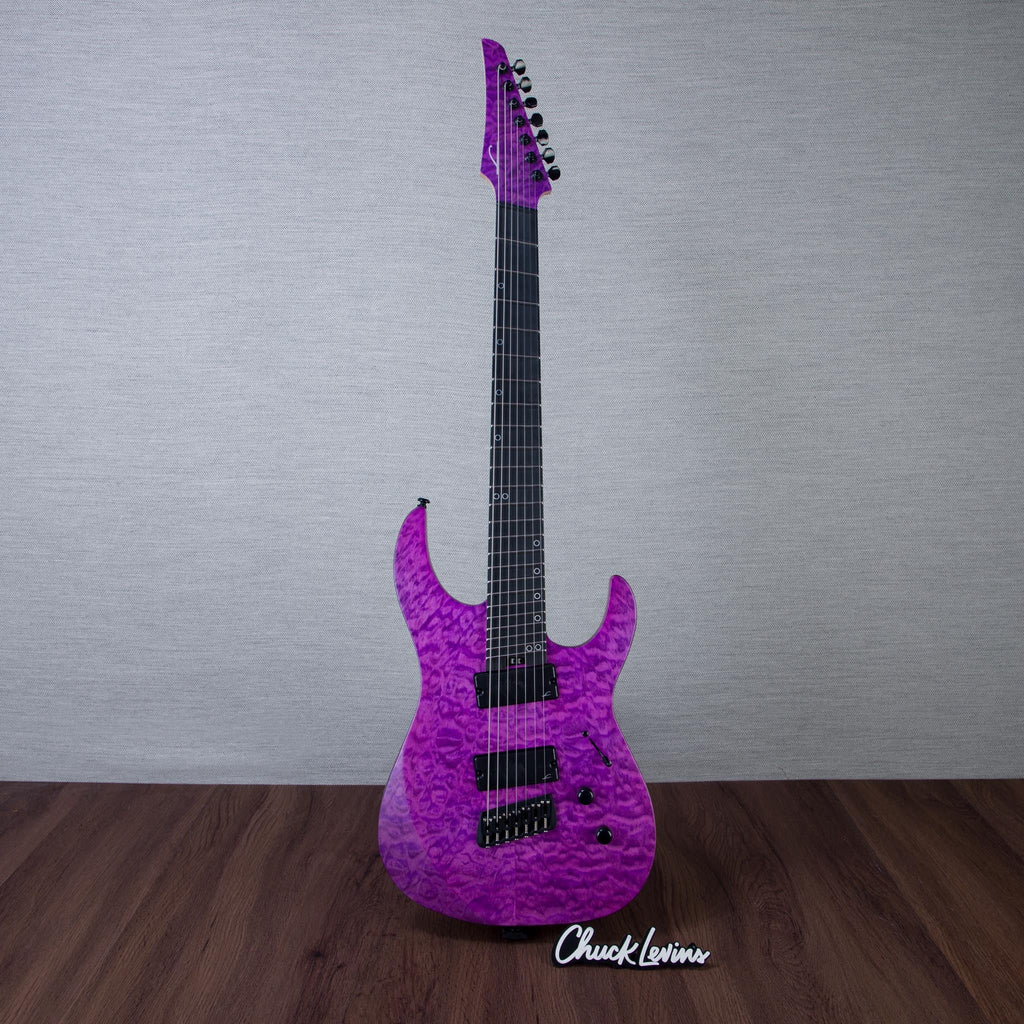Legator N7FSS Ninja Super Shred Multiscale 7-String Electric Guitar - Satin Purple QM - #IM25090095 - View 2 |