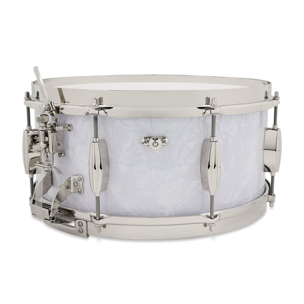 Slingerland 6.5 x 14-Inch Gene Krupa Radio King Solid Maple Snare Drum - White Marine Pearl - View 3 | MusicMarket