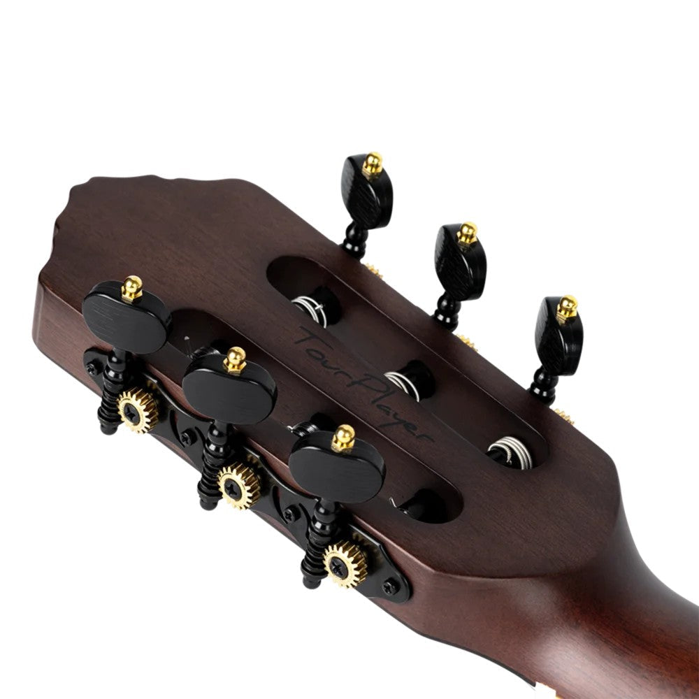 Ortega Tour Player Series Thinline Crossover Nylon String Acoustic Electric Guitar - Black - View 7 | MusicMarket