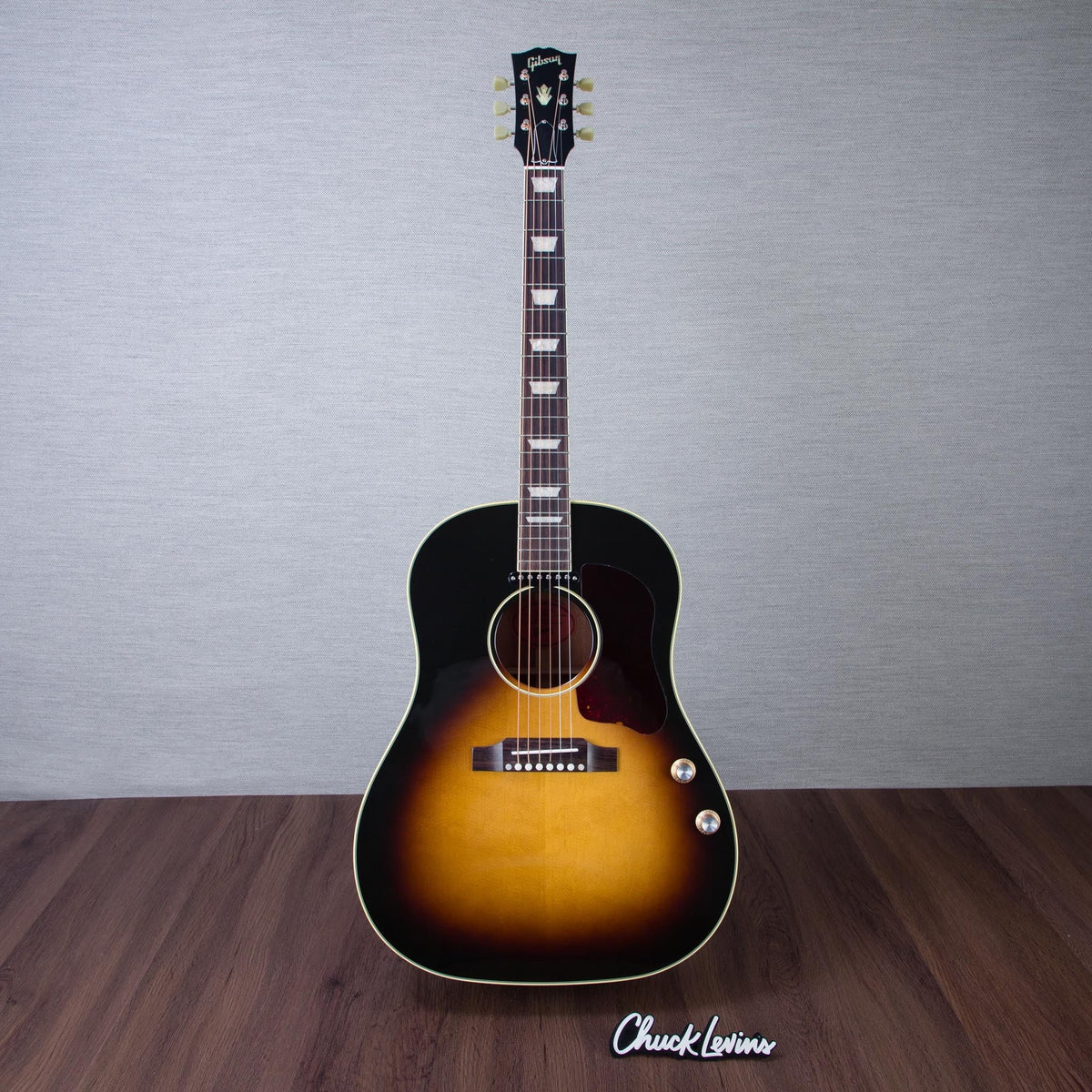 Gibson J160-E Original Mahogany/Spruce Acoustic Electric Guitar - Vintage Sunburst - #23395018 - View 2 | MusicMarket