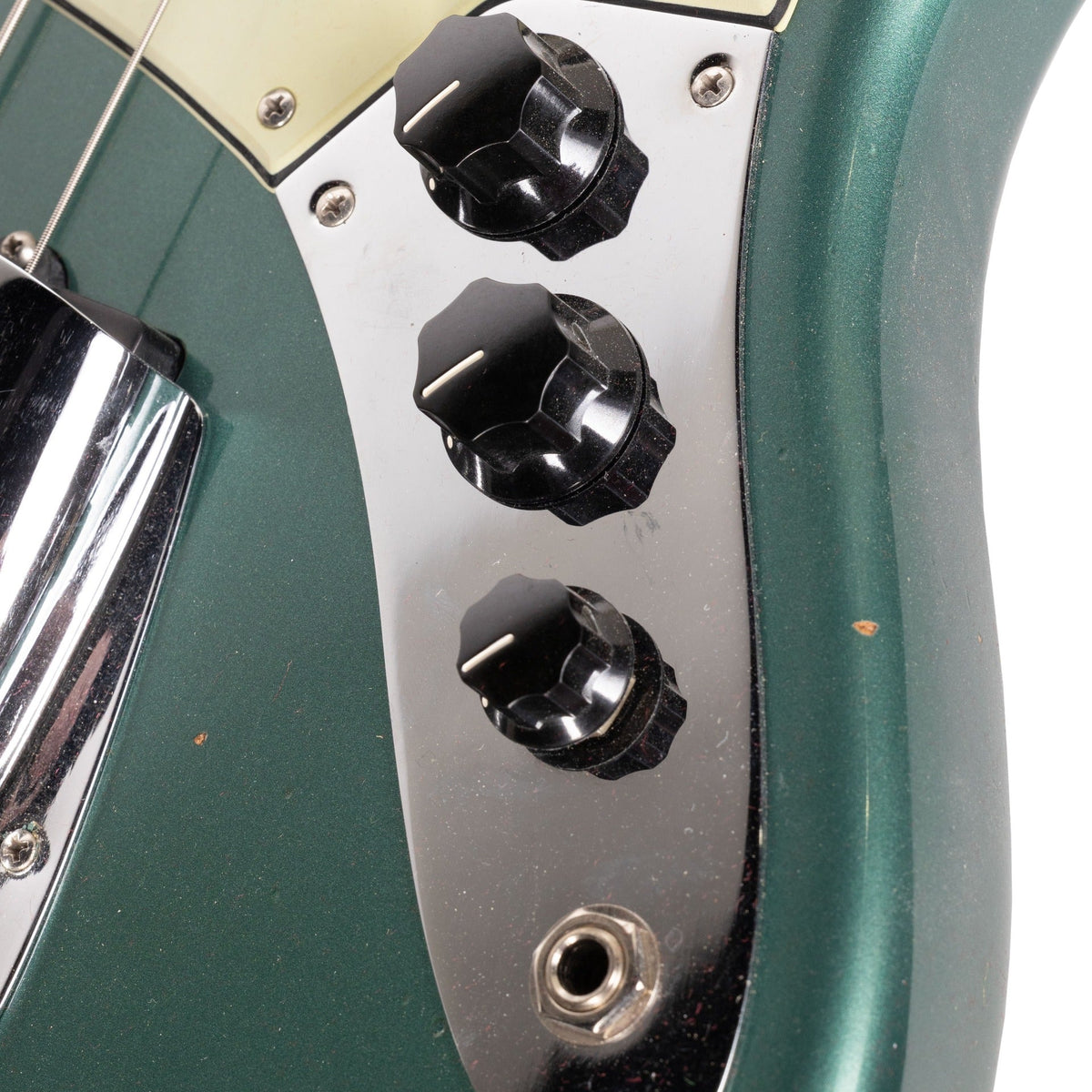 Fender Custom Shop 64 Jazz Bass Guitar Relic - Sherwood Green Metallic - View 6 | MusicMarket