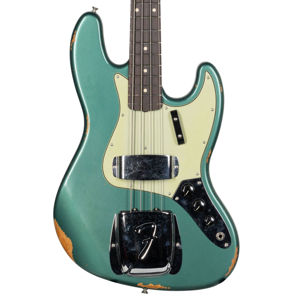 Fender Custom Shop 64 Jazz Bass Guitar Relic - Sherwood Green Metallic - MusicMarket