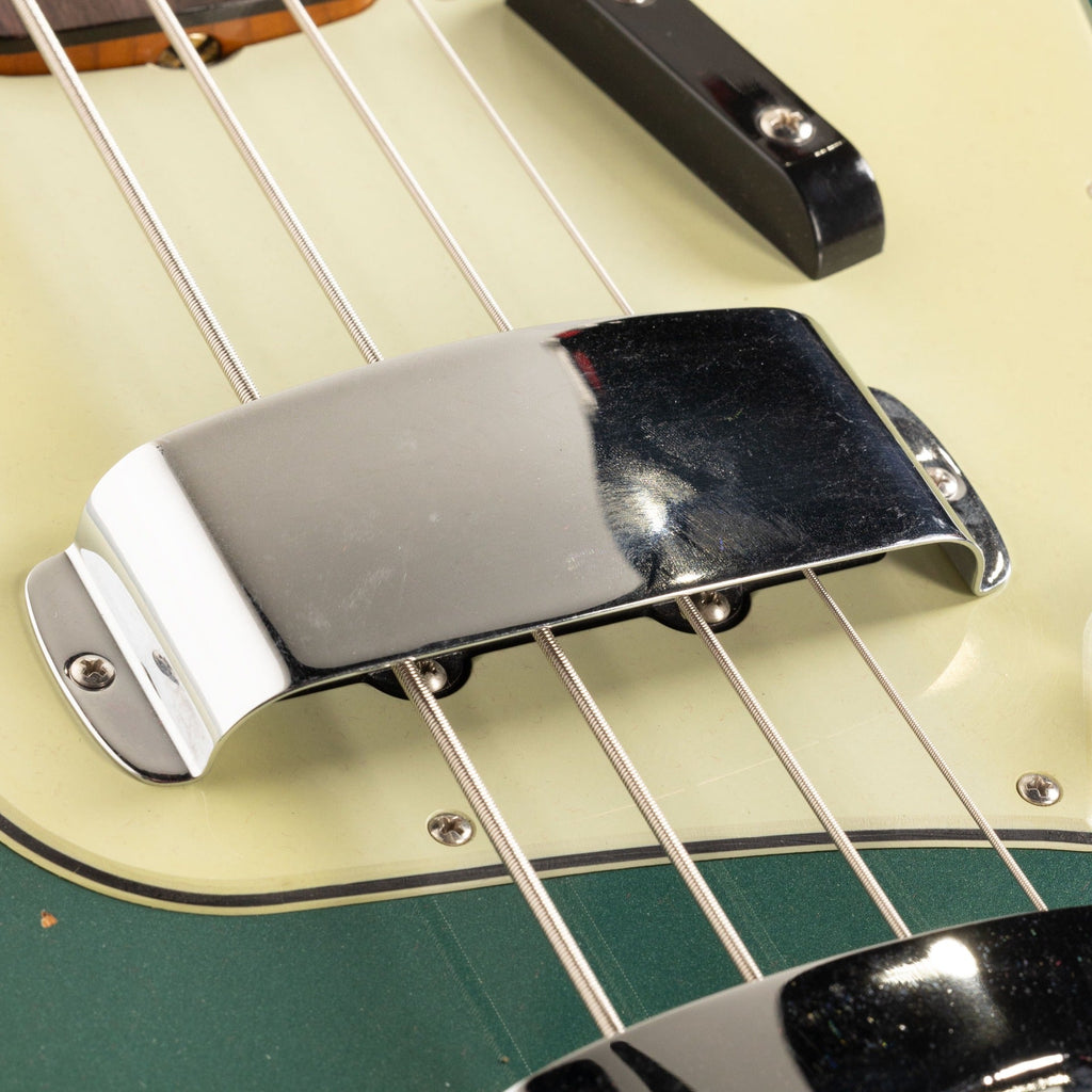 Fender Custom Shop 64 Jazz Bass Guitar Relic - Sherwood Green Metallic - View 7 | MusicMarket
