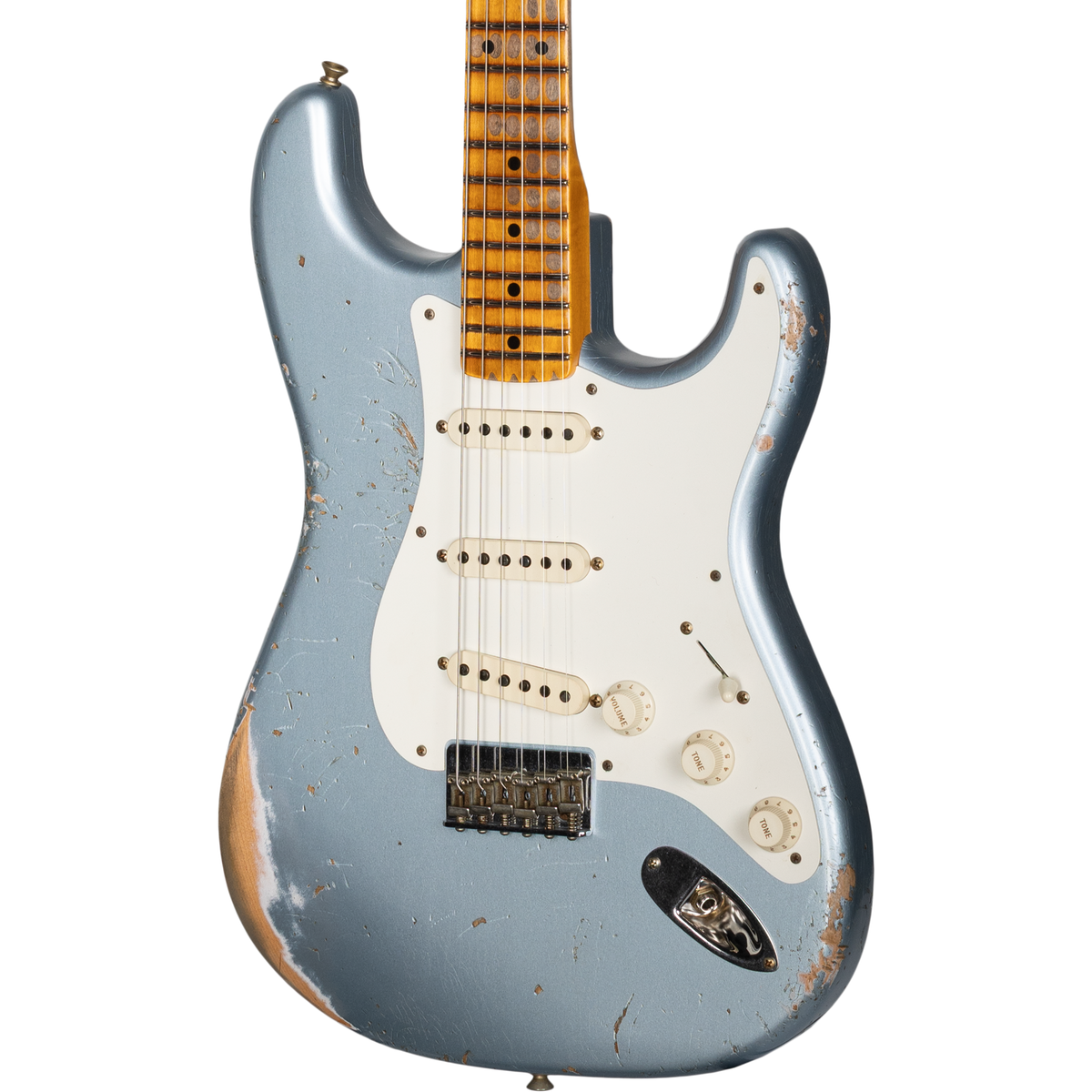Fender Custom Shop 1956 Hardtail Stratocaster Heavy Relic - Faded Blue Ice Metallic - View 5 | MusicMarket