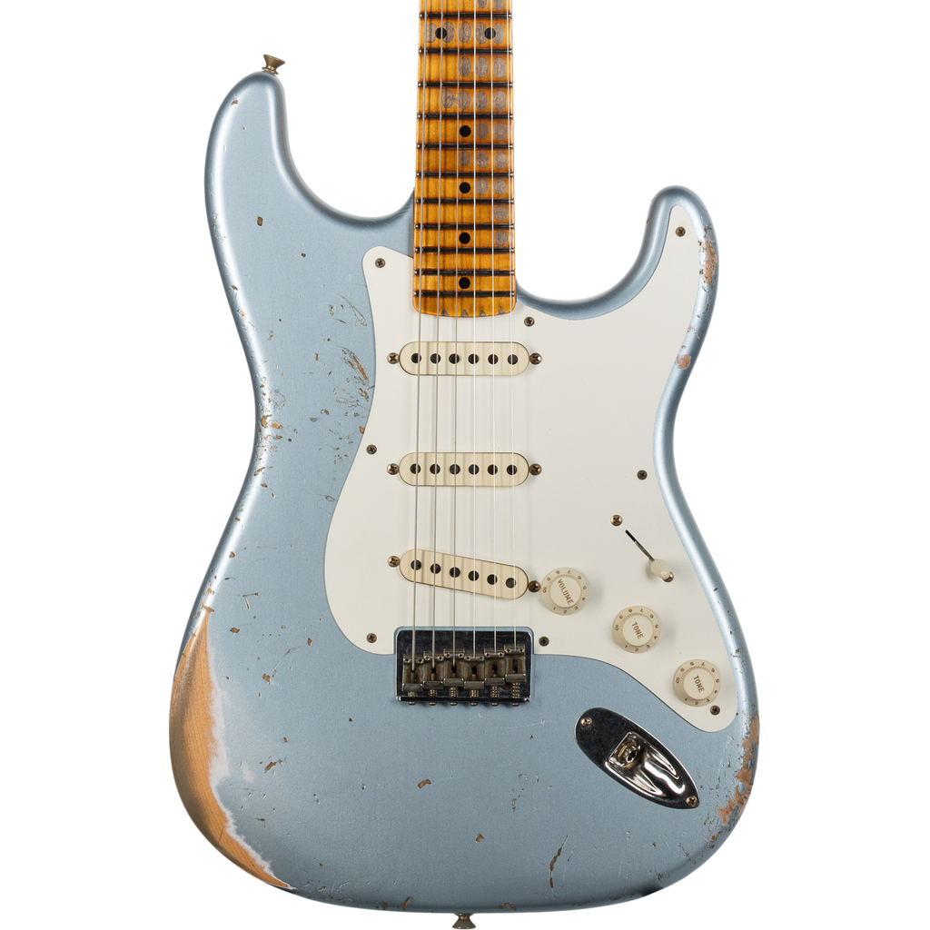 Fender Custom Shop 1956 Hardtail Stratocaster Heavy Relic - Faded Blue Ice Metallic - MusicMarket