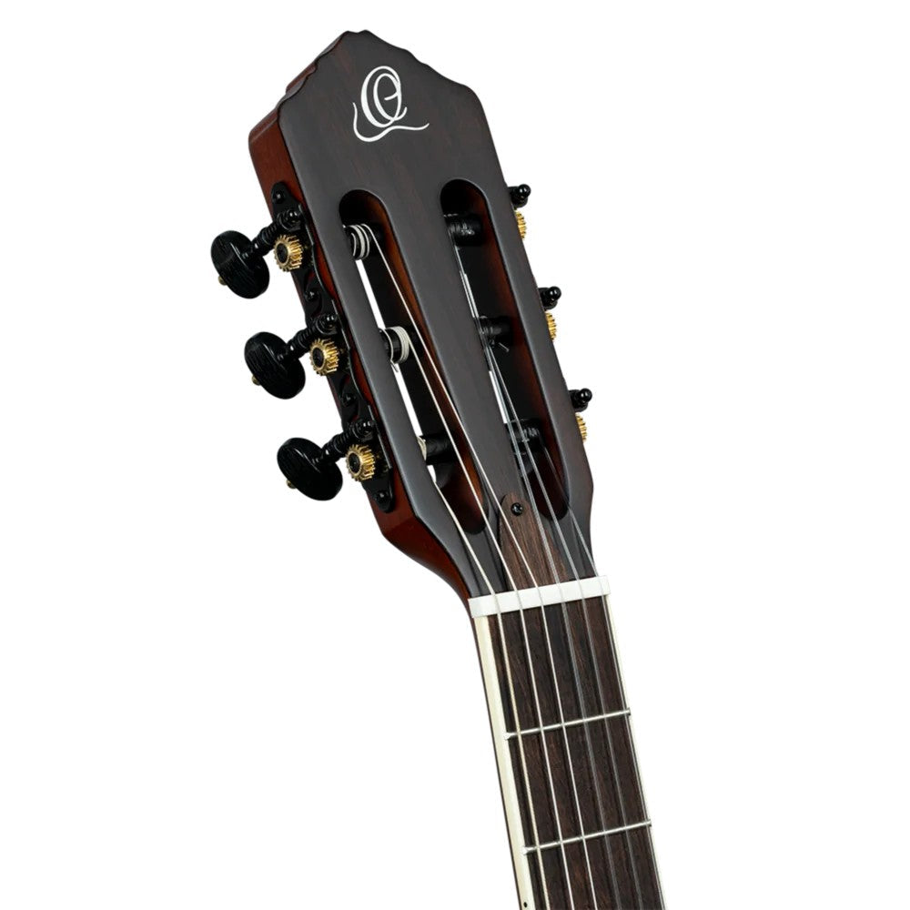Ortega Tour Player Series Thinline Crossover Nylon String Acoustic Electric Guitar - Black - View 6 | MusicMarket