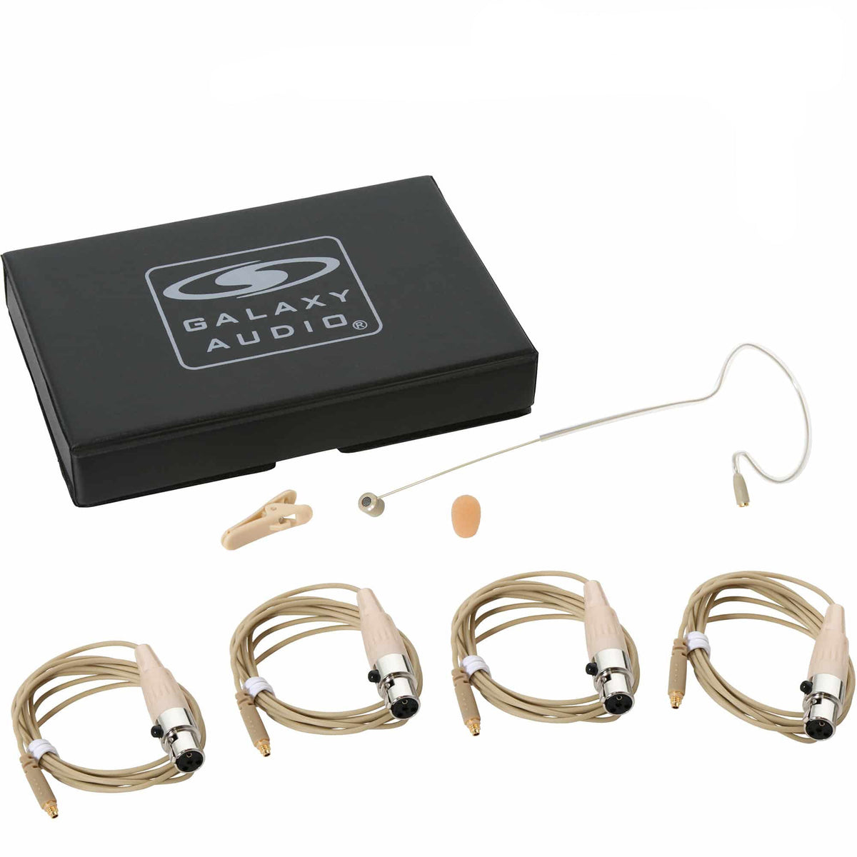 Galaxy Audio ESM8 Single-Ear Headset Mic for Shure Wireless System with 4 Cables - Beige - MusicMarket