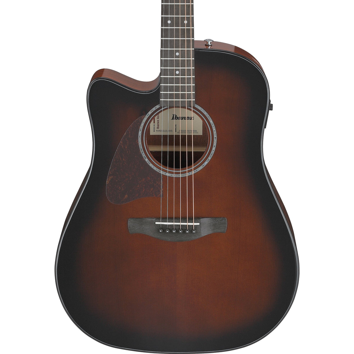 Ibanez AAD51CE AAD Left Handed Acoustic Electric Guitar - Dark Violin Sunburst - MusicMarket
