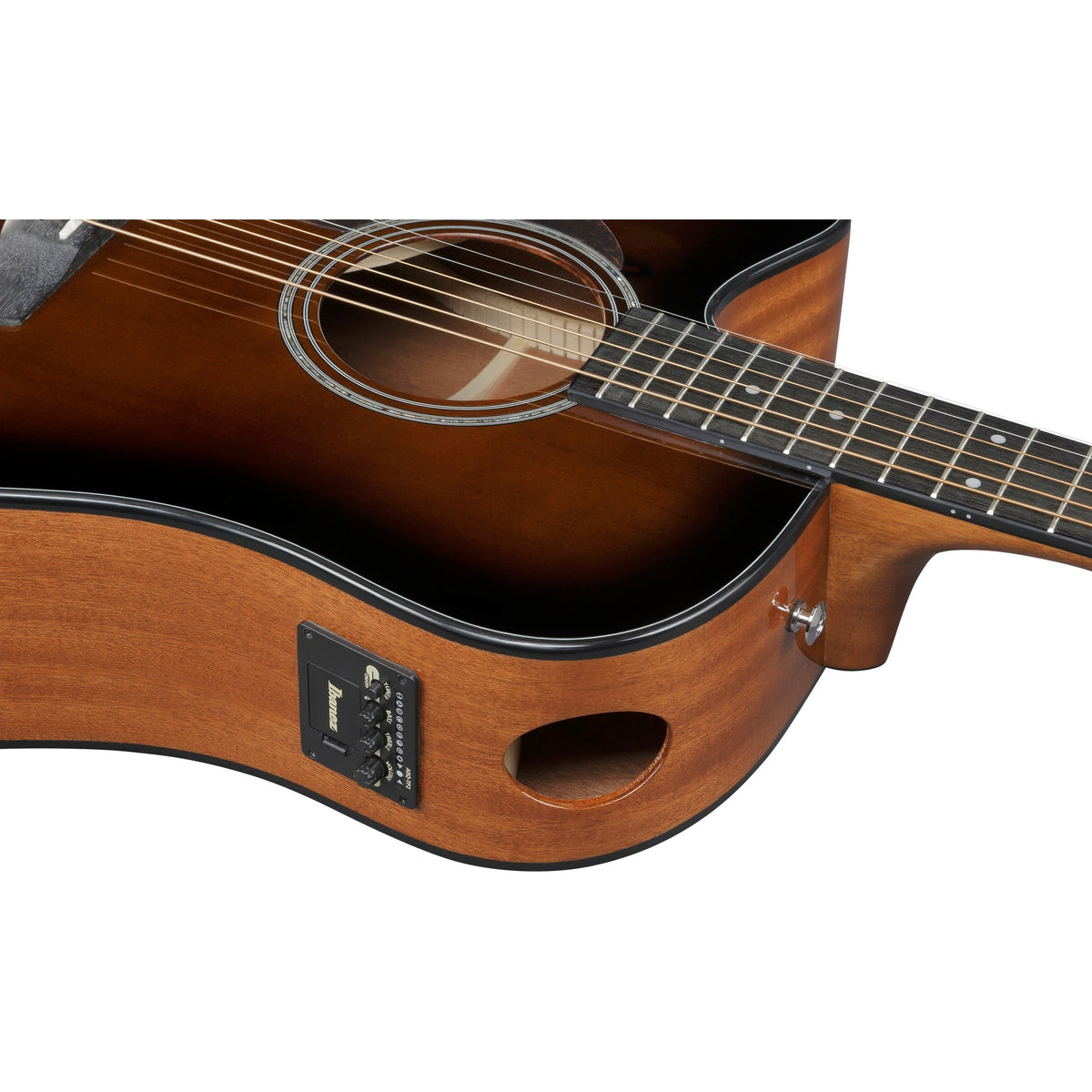 Ibanez AAD51CE AAD Left Handed Acoustic Electric Guitar - Dark Violin Sunburst - View 11 | MusicMarket