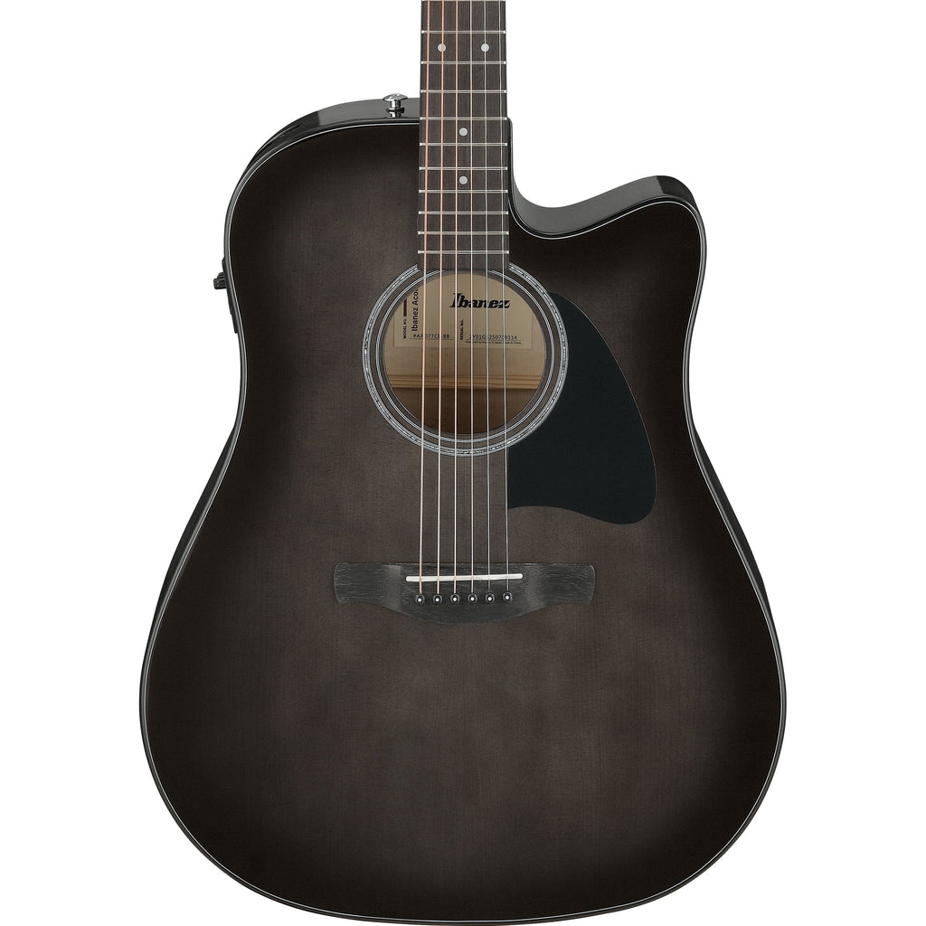 Ibanez AAD77CE AAD Acoustic Electric Guitar - Transparent Black Sunburst - MusicMarket