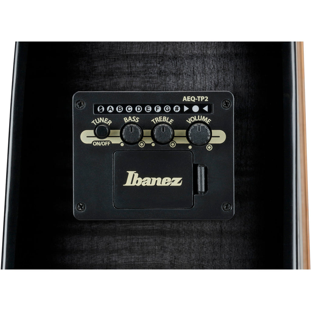 Ibanez AAD77CE AAD Acoustic Electric Guitar - Transparent Black Sunburst - View 8 | MusicMarket