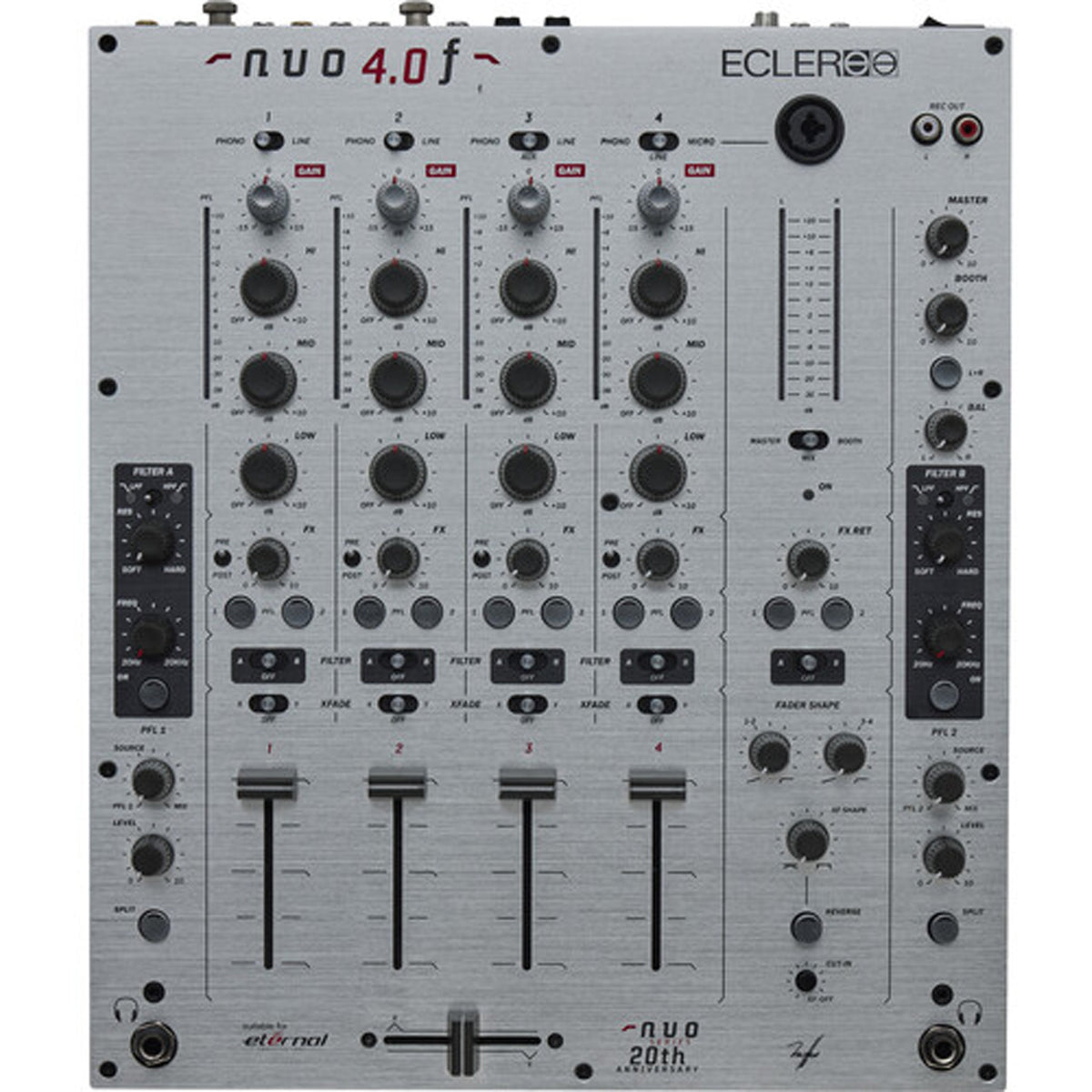 Ecler NUO 4.0F-SL Analogue DJ Mixer - Silver - MusicMarket