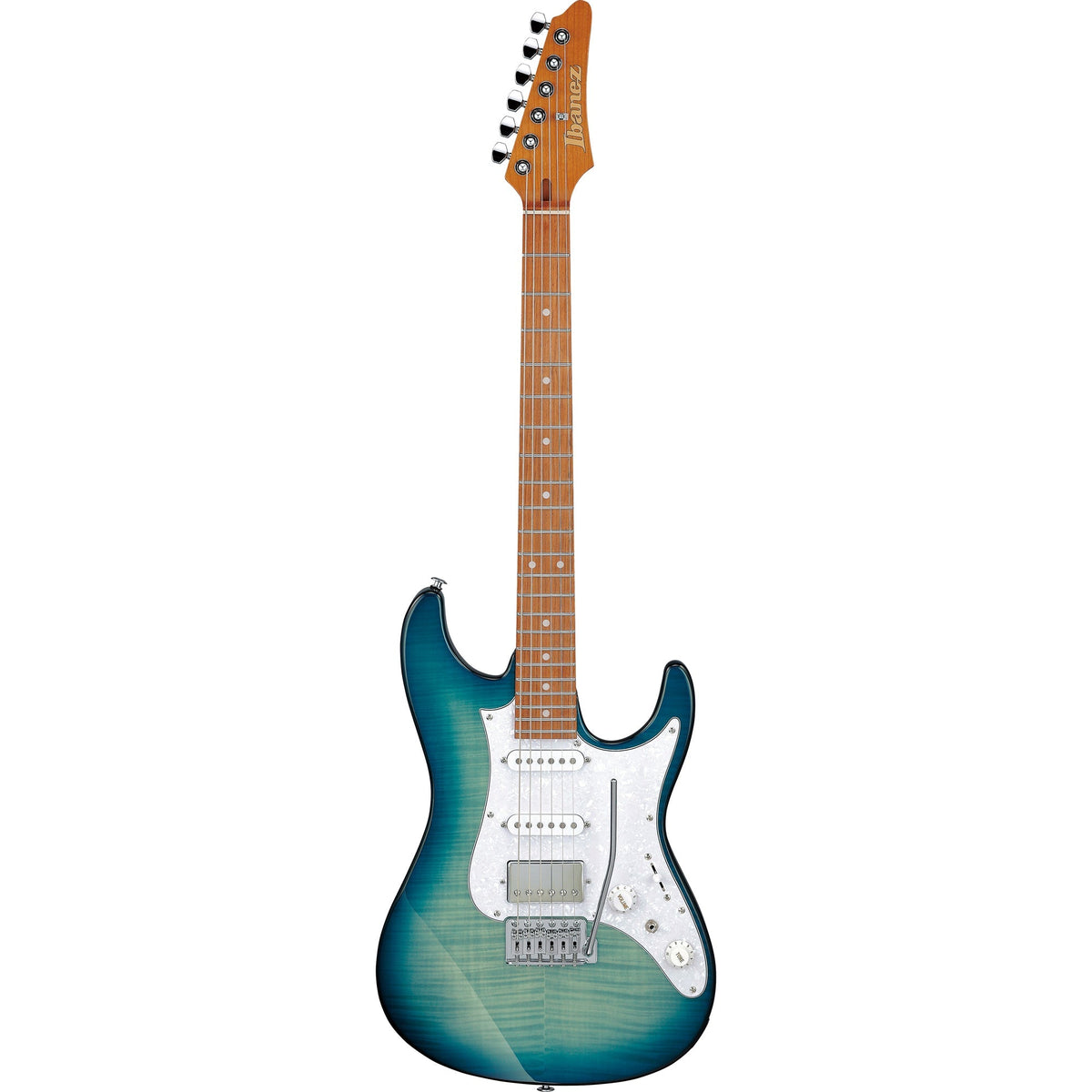 Ibanez AZ22S1F AZ Standard 6-String Electric Guitar -Transparent Turquoise Burst - View 2 | MusicMarket