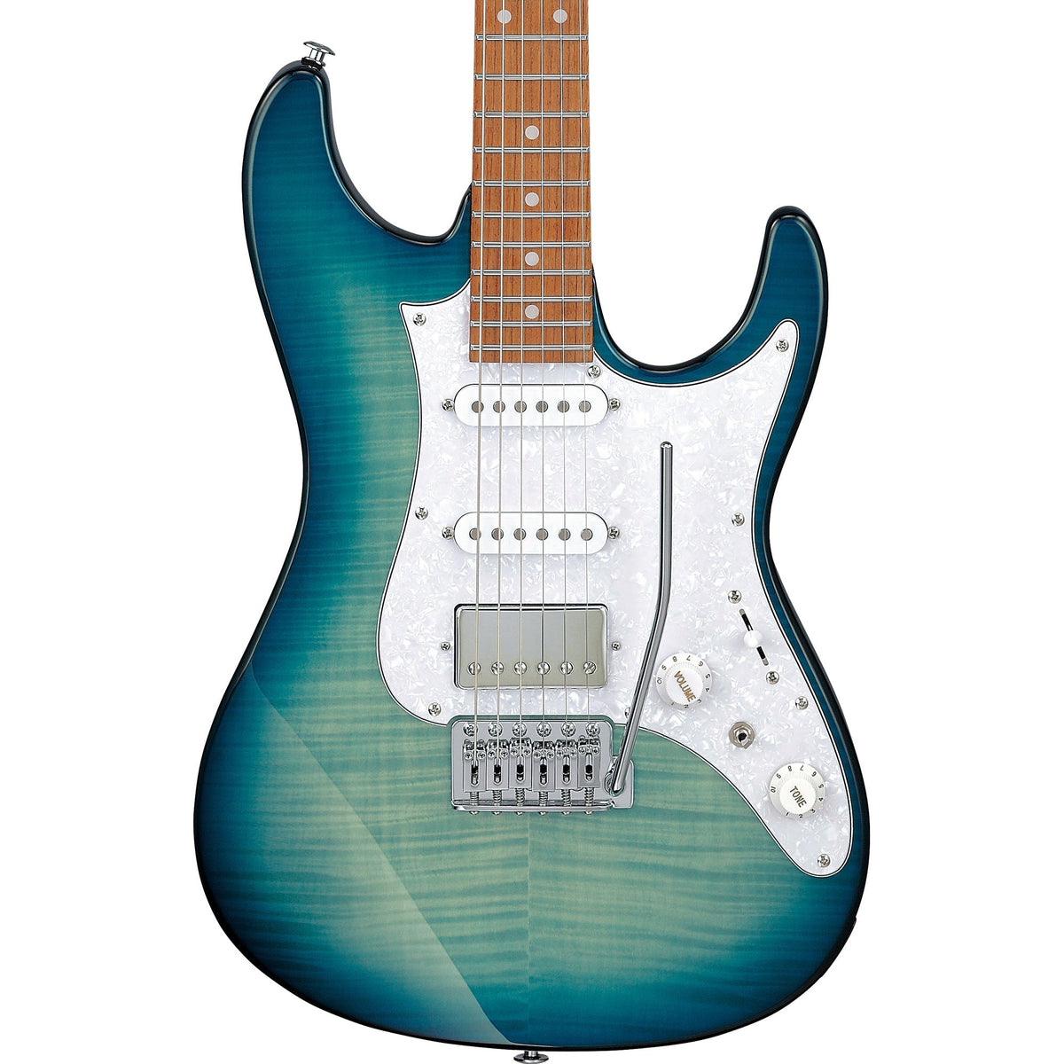 Ibanez AZ22S1F AZ Standard 6-String Electric Guitar -Transparent Turquoise Burst - MusicMarket