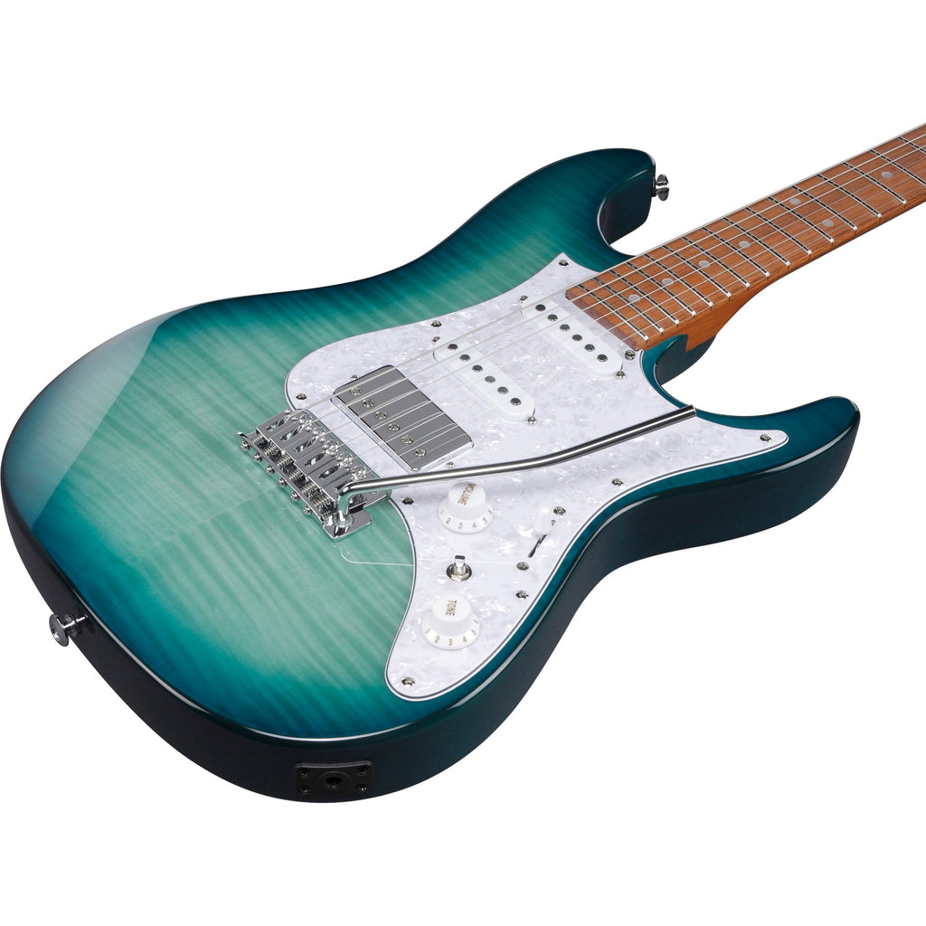 Ibanez AZ22S1F AZ Standard 6-String Electric Guitar -Transparent Turquoise Burst - View 7 | MusicMarket
