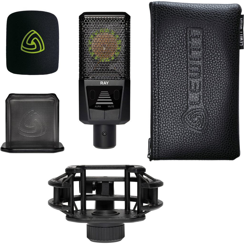 Lewitt RAY Microphone with Autofocus for Your Voice - Mute by Distance and Mute Button - for Podcasts, Streaming,