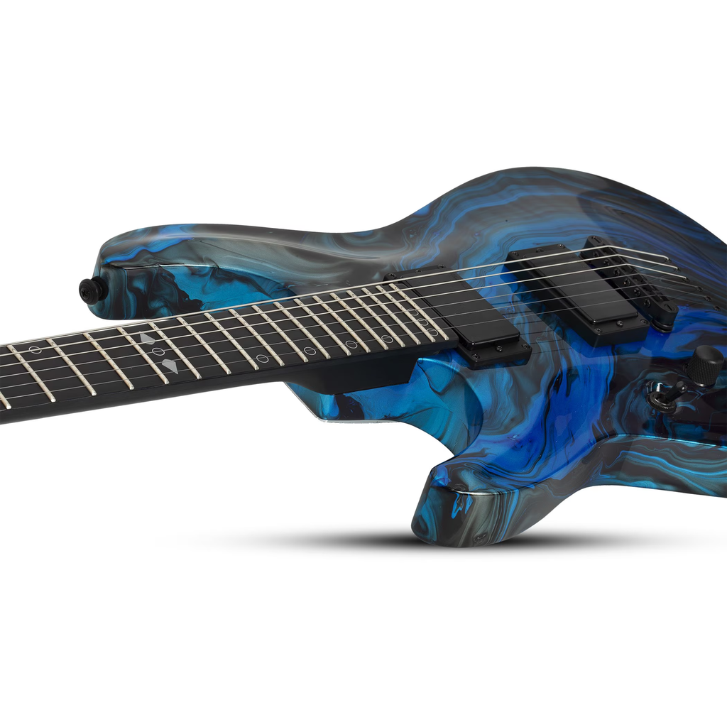 Schecter C-1 Hydro-Dip Left Handed Electric Guitar - Midnight Tide - View 4 | MusicMarket