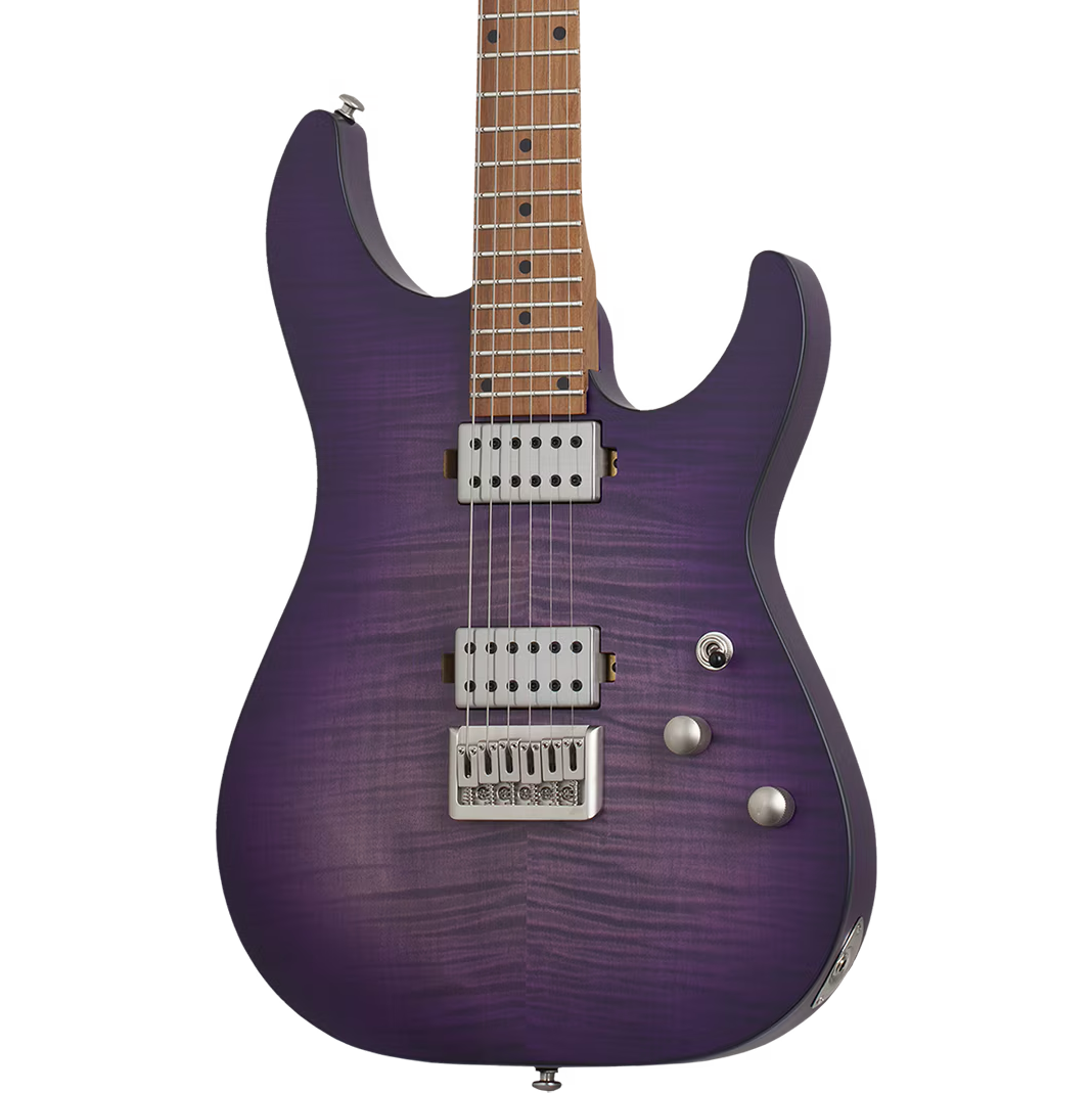 Schecter C-1 Standard Plus Electric Guitar - Transparent Purple Burst - MusicMarket