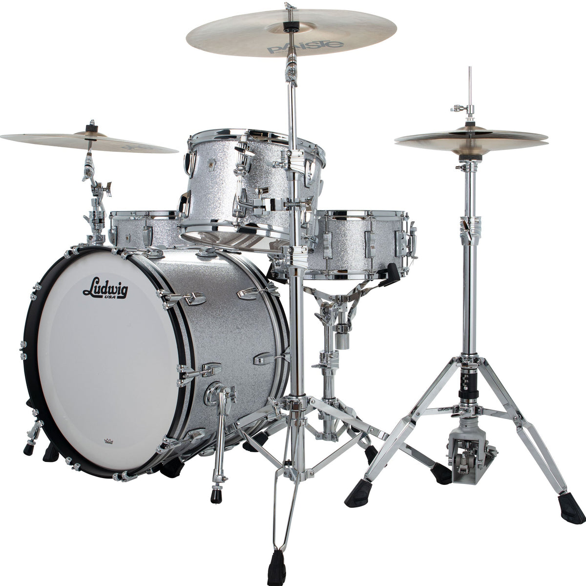 Ludwig Classic Oak Fab 3-Piece Shell Pack - Silver Sparkle - View 2 | MusicMarket