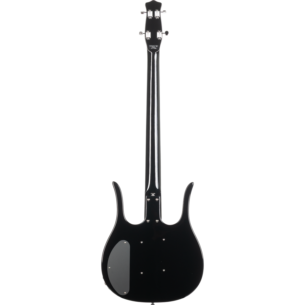 Danelectro 58 Longhorn 4 String Electric Bass - Black w/ Red Binding - View 3 | MusicMarket