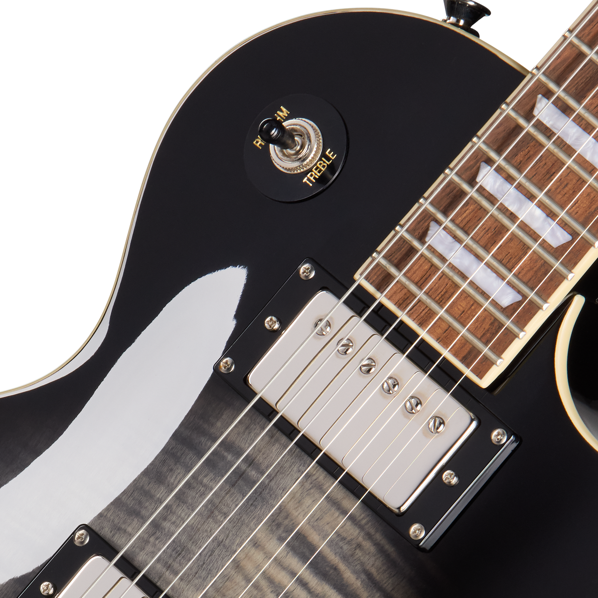 Epiphone Les Paul Tribute Plus Electric Guitar - Ebony Burst - View 6 | MusicMarket