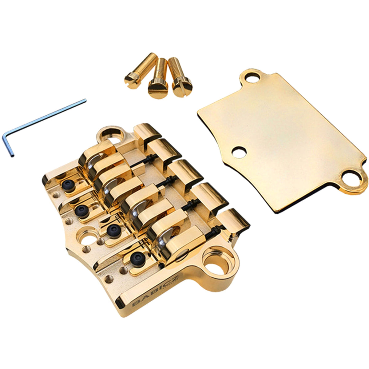 Babicz Full Contact Hardware FCH-3 Original Series Gibson 3 Point Style Bass Bridge - Gold - MusicMarket