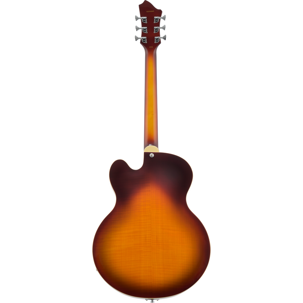 Hagstrom HJ800 Hollow Body Jazz Electric Guitar - Vintage Sunburst - View 3 | MusicMarket