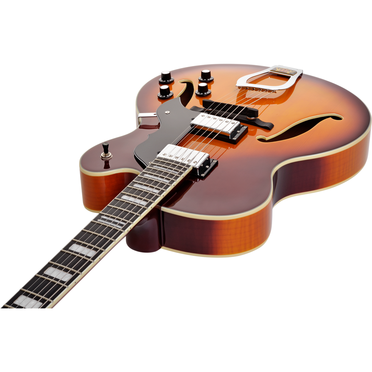 Hagstrom HJ800 Hollow Body Jazz Electric Guitar - Vintage Sunburst - View 7 | MusicMarket